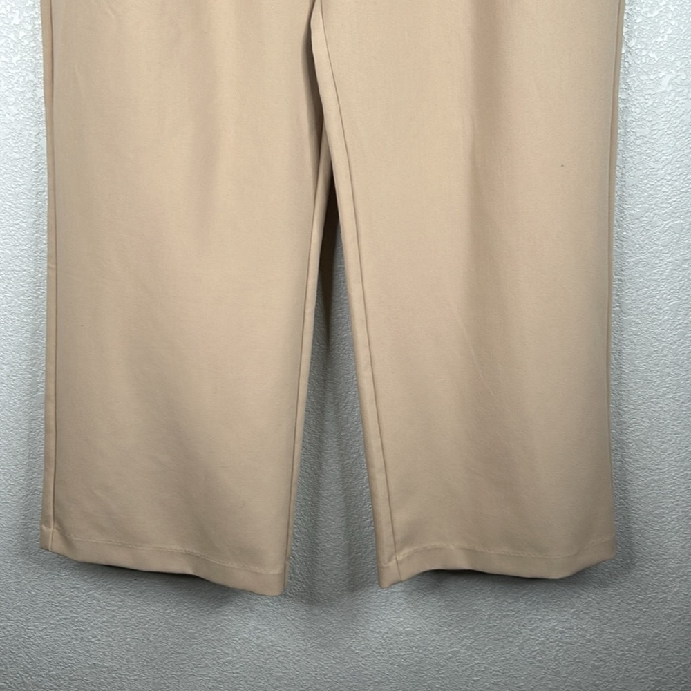 Abercrombie & Fitch Tan Pleated Wide Leg with Pockets Dress Pants Size Large - Picture 3 of 9